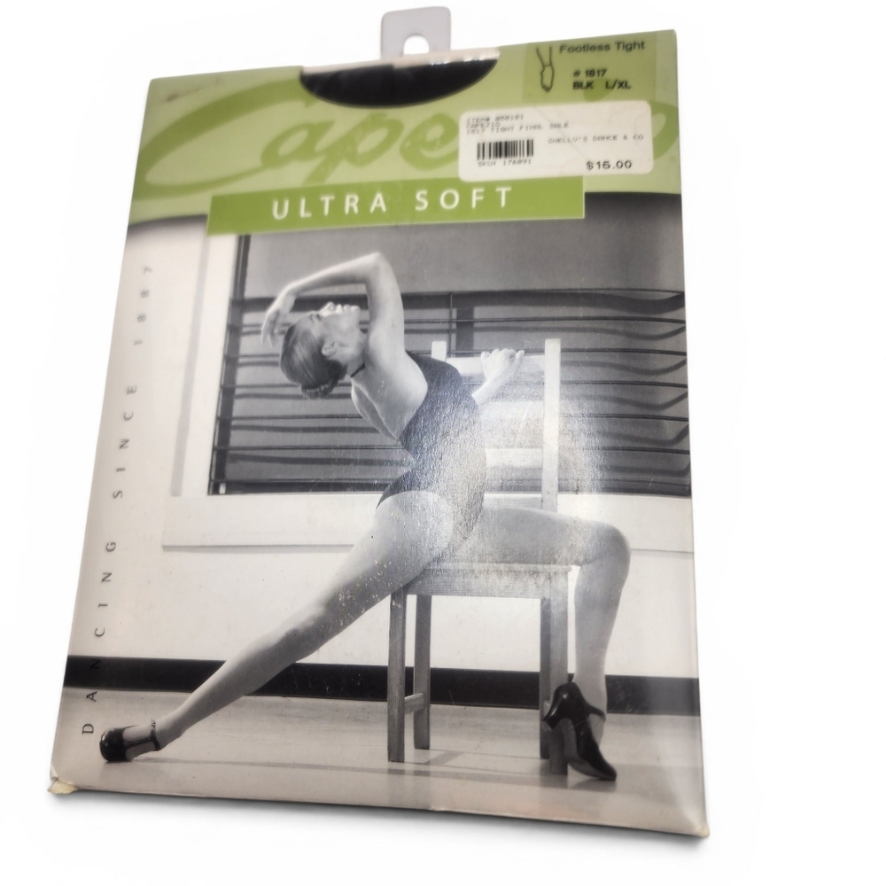 Capezio Ultra Soft Footless Tights in Black Size L /XL Style 1817 New in Package
